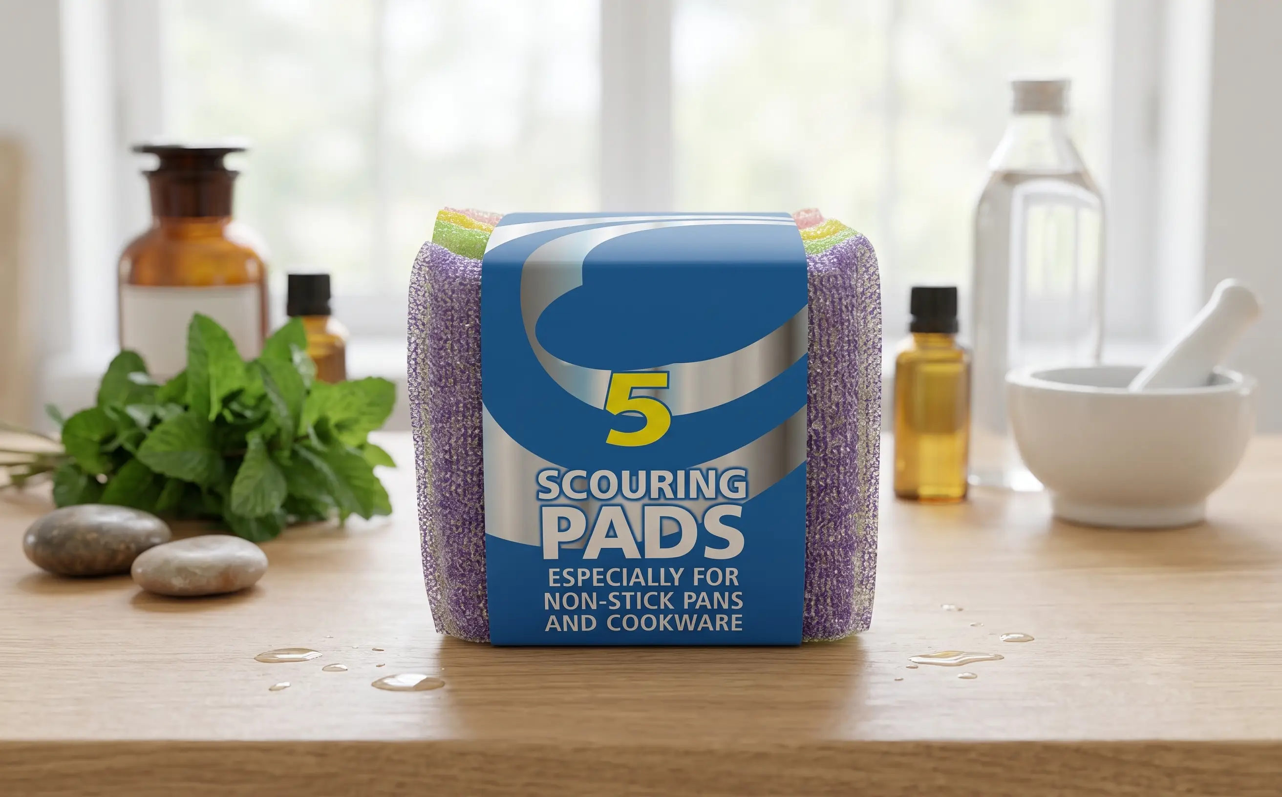 Mixed Colour Scouring Pads 5 PK